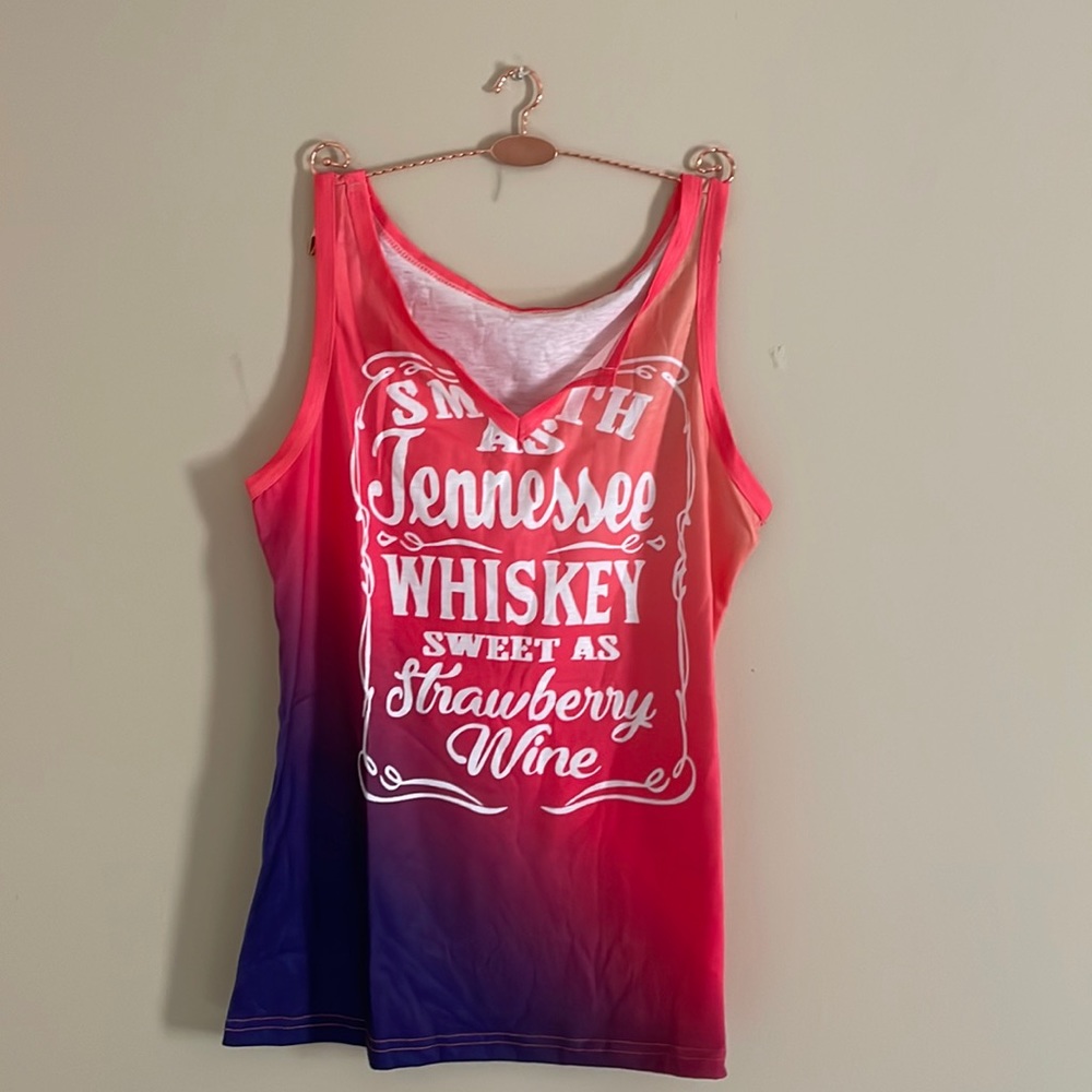 Letter Print Tank Top, Casual Casual Summer Notched Neck Sleeveless Top, Women's